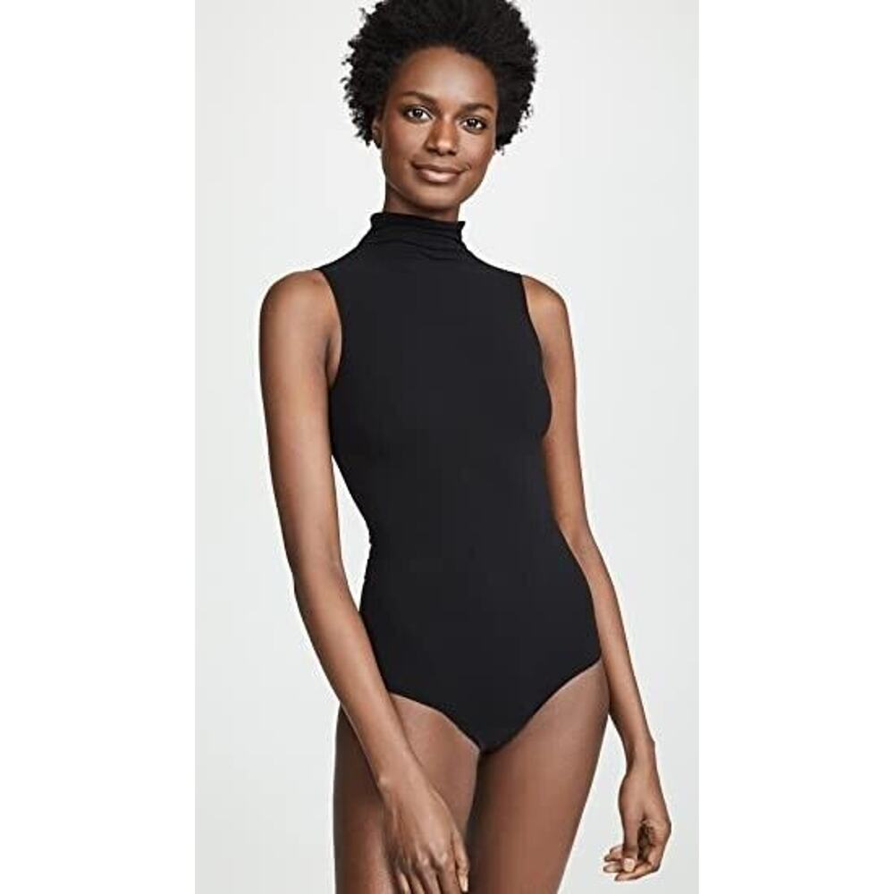 Commando NWT Women's Mockneck Sleeveless Thong Bodysuit Black Size OS